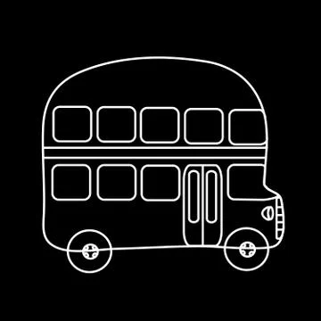 Symbol double-Decker bus black background Stock-Illustration