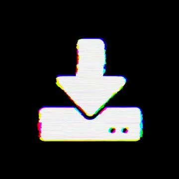 Symbol download has defects. Glitch and stripes 스톡 일러스트