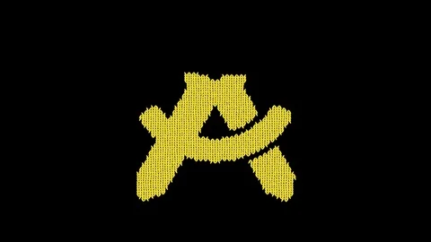 Symbol drafting compass is knitted from a woolen thread. Knit like a sweater Stock Footage 120050204