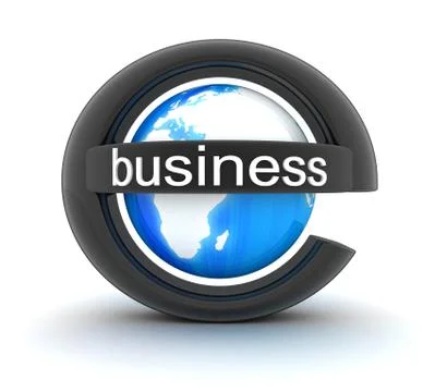 Symbol e-business (done in 3d) Stock Illustration