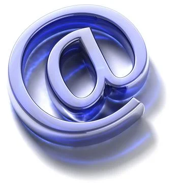 Symbol e-mail, built in three-dimensional program and lying on a white Stock-Illustration
