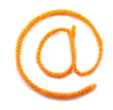 The symbol e-mail from a orange wool Foto stock