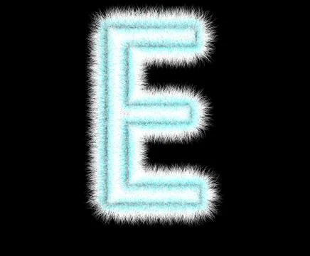 Symbol "E" from wool on a black background Stock Illustration