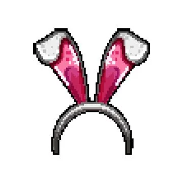 Symbol easter bunny ear pixel art vector illustration 스톡 일러스트