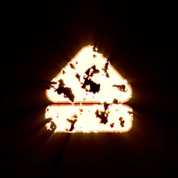 Symbol eject burned on a black background. Bright shine 스톡 일러스트