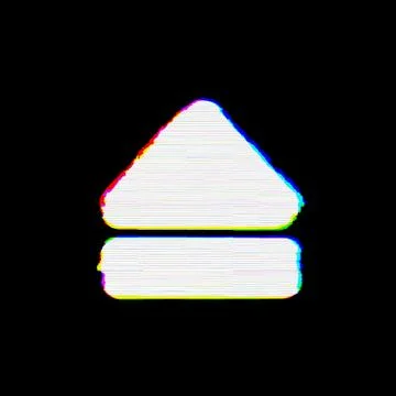 Symbol eject has defects. Glitch and stripes Stock Illustration