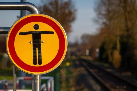 Symbol of the end of the platform Stock Photos