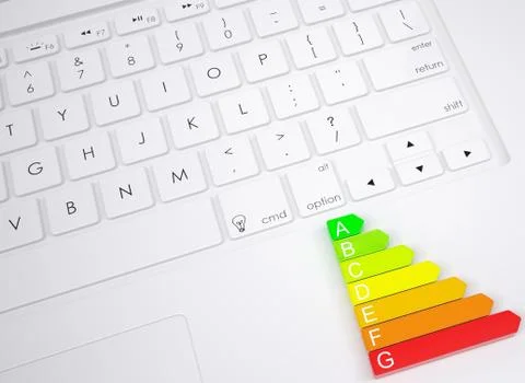Symbol of energy efficiency on the keyboard Stock Illustration