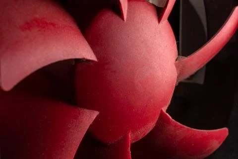 A symbol of the evolution of technology, a close-up of a red computer coole.. Stock Photos