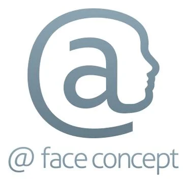 At Symbol Face Concept Stock Illustration