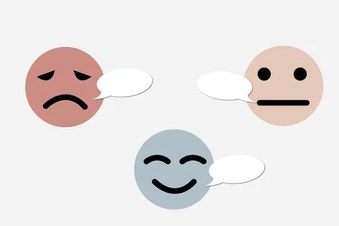 Symbol faces with speak bubble with mood Stock Illustration
