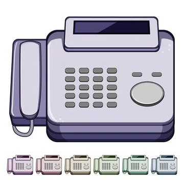 Symbol fax machine cartoon vector graphic イラスト素材