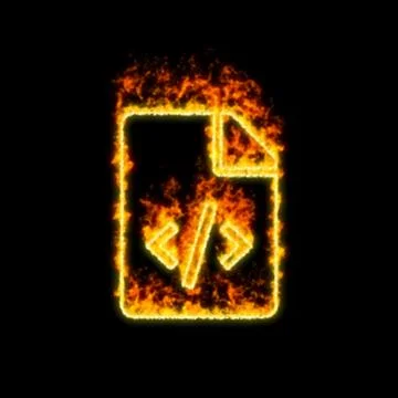 The symbol file code burns in red fire Stock-Illustration
