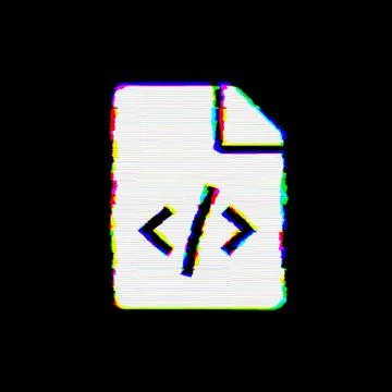 Symbol file code has defects. Glitch and stripes Stock-Illustration