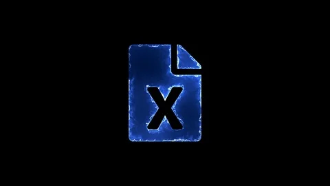 Symbol file excel. Blue Electric Glow Storm. looped video. Alpha channel black Stock Footage 98422648