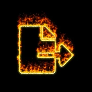 The symbol file export burns in red fire Illustrazione stock