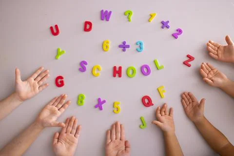 Symbol for a first day at school, back to school Stock Photos