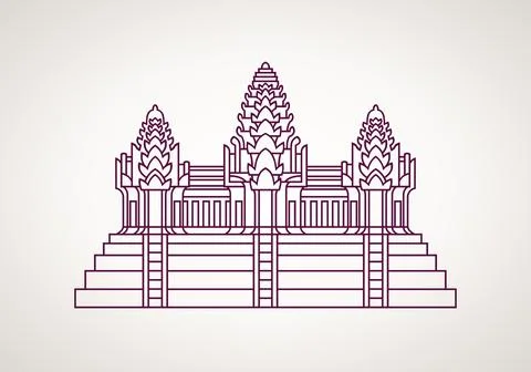 Symbol from the flag of Cambodia Stock Illustration
