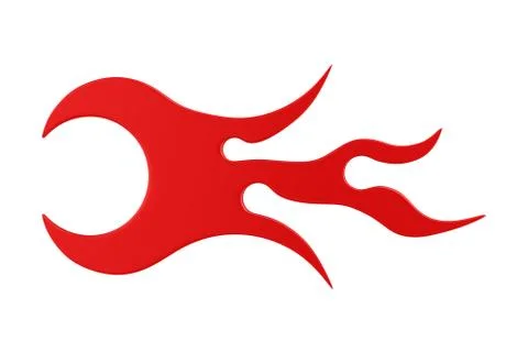 Symbol flame on white background. Isolated 3D illustration Stock Illustration