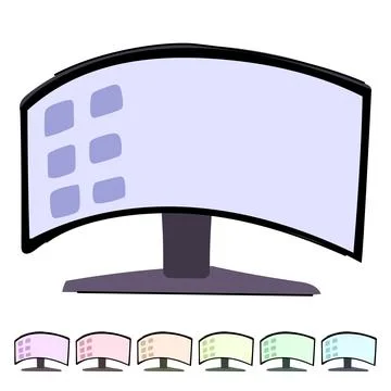Symbol flexible screen vector cartoon graphic 스톡 일러스트