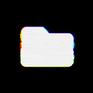 Symbol folder has defects. Glitch and stripes Stock Illustration