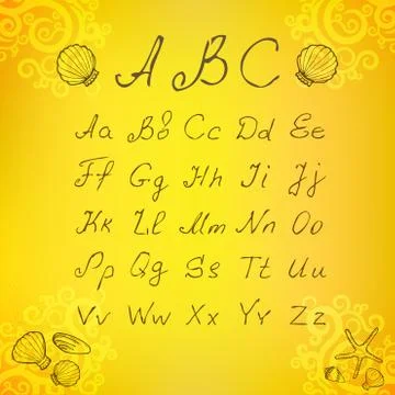 Symbol font hands draw Set . On Background. Vector Illustration, Stock Illustration