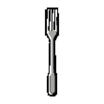 Symbol fork pixel art vector illustration Stock Illustration