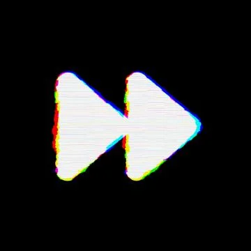 Symbol forward has defects. Glitch and stripes Stock Illustration