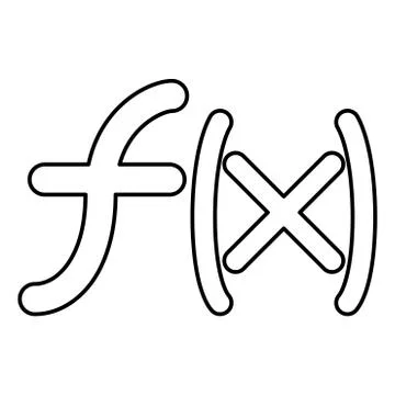 Symbol function icon black color illustration flat style simple image Stock Illustration