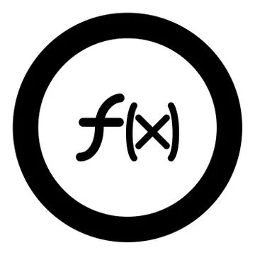 Symbol function icon black color in round circle Stock Illustration