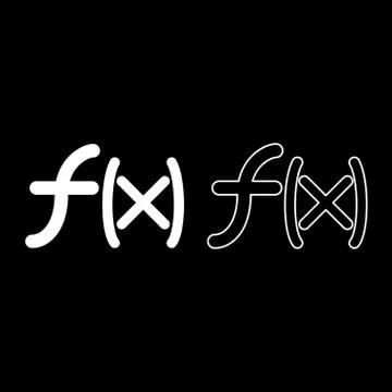 Symbol function icon set white color illustration flat style simple image Stock Illustration