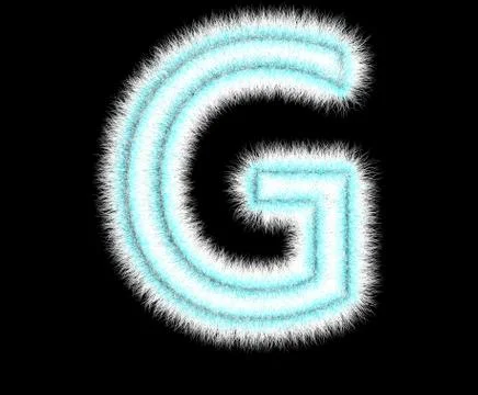 Symbol "G" from wool on a black background Stock Illustration