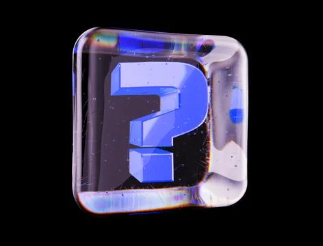 A symbol in a glass cube 3d render Stockillustratie