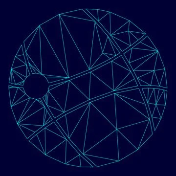 Symbol of global technology low poly triangulation triangulated polygonal ele Illustrazione stock