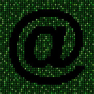 At symbol on green hex code illustration Stock-Illustration