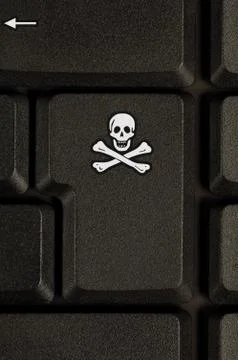 Symbol of hacking on a keyboard Stock Photos