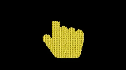 Symbol hand pointer is knitted from a woolen thread. Knit like a sweater Stock Footage 120283552