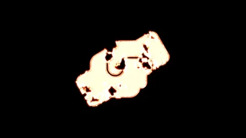 Symbol hands helping burns out of transparency, then burns again. Alpha channel Stock Footage 116720316