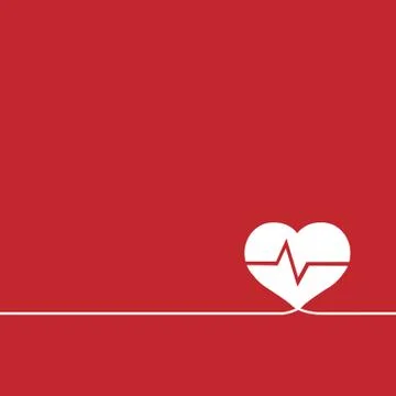 Symbol Heart With Red Background Stock Illustration