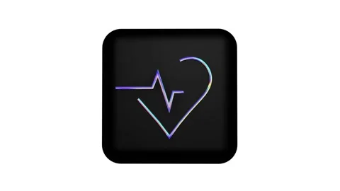 A symbol of the heart rhythm, in the form of a brilliant rainbow outline. Stock Footage