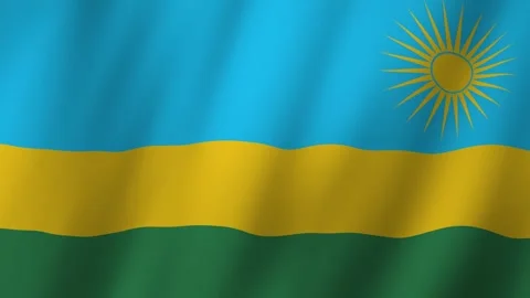 Symbol of Hope The Flag of Rwanda Waving in the Wind Stock Footage 278721477