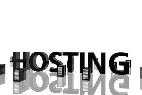 Symbol hosting and computer servers Stock Illustration