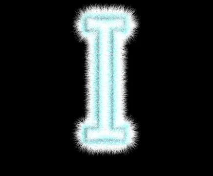 Symbol "I" from wool on a black background Illustrazione stock