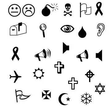 Symbol icon set Illustrazione stock