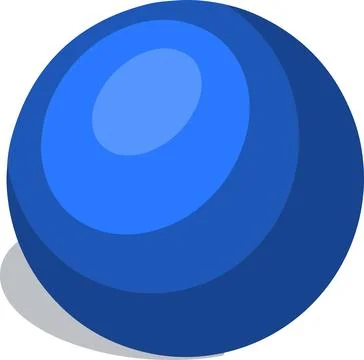 Symbol icon vector blue ball volumetric faces geometry Stock Illustration