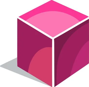 Symbol icon vector blue cube volumetric faces geometry Stock Illustration