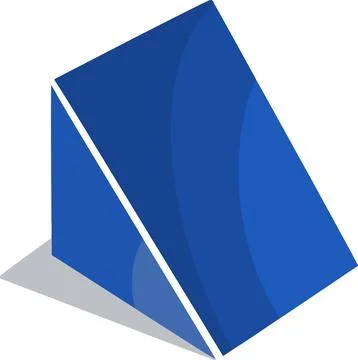 Symbol icon vector blue triangle volumetric faces geometry pyramid Stock Illustration