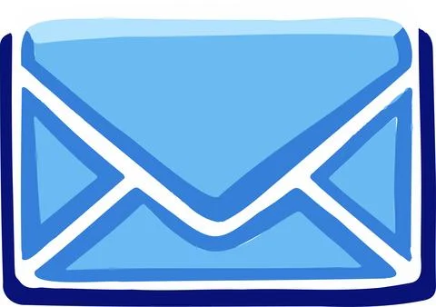 Symbol icon vector cyan blue letter email sms Stock Illustration