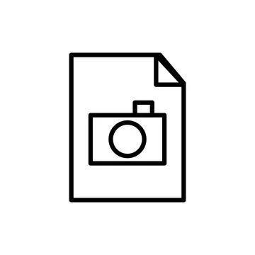Symbol icon vector isolated design. Camera on paper technology and storage .. Stock Illustration