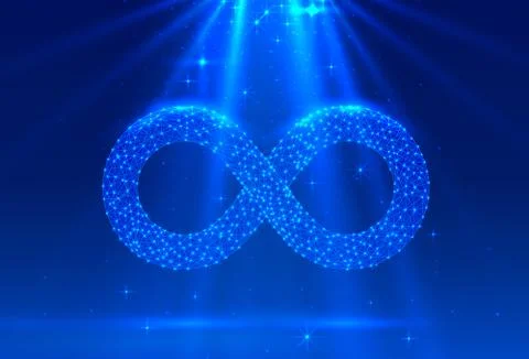 Symbol of infinity Electronic sign, technology network digital. Stock Illustration